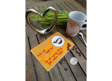 Stickdatei ITH - Mug Rug Spruch "Egal ob halb voll oder halb leer"